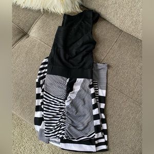 Black and White Maxi with Slit on the Side Dress